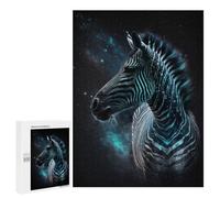 Jigsaw Puzzle 500 PCS Galactic Zebra Art Print -2 Puzzles for Teenagerss Stress Reliever Educational Challenge Unique Birthday And Gifts 500 PCS