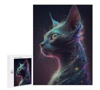 Jigsaw Puzzle 500 PCS Galaxy Siam Cat Puzzles for Teenagerss Stress Reliever Educational Challenge Unique Birthday And Gifts 500 PCS