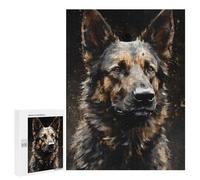 Jigsaw Puzzle 500 PCS German Shepherd Dog Cool Jigsaws for Adults Toy Wall Decor Pattern Assembly Deal As Gifts for The Whole Family 500 PCS