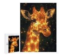 Jigsaw Puzzle 500 PCS Glowing Giraffe Animal Puzzles for Teenagerss Stress Reliever Educational Challenge Unique Birthday And Gifts 500 PCS