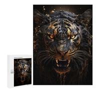Jigsaw Puzzle 500 PCS Golden Evil Tiger Jigsaws for Adults Toy Wall Decor Pattern Assembly Deal As Gifts for The Whole Family 500 PCS