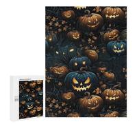 Jigsaw Puzzle 500 PCS Halloween Pumpkin Patch Jigsaw Puzzles for Teenagerss Hand Speed Race Fun Activities at Home Challenging Game And Family Play 500 PCS