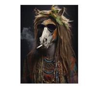 Jigsaw Puzzle 500 PCS Hippie Horse Smoking Puzzle for Adults Anti-Stress Toys Perfect Decoration Deal As Gifts for The Whole Family 500 PCS