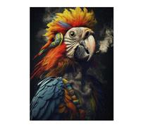 Jigsaw Puzzle 500 PCS Hippie Parrot Smoking Jigsaw for Adults Toy Wall Decor Staycation Kill Time Unique Birthday And Gifts 500 PCS