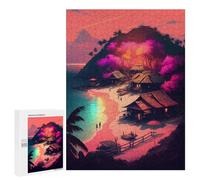 Jigsaw Puzzle 500 PCS Island Sunset Retreat Jigsaws for Adults Toy Wall Decor Difficult Hard Unique Gifts for Birthday And Christmas 500 PCS