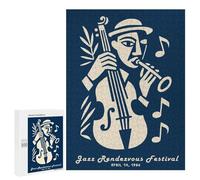 Jigsaw Puzzle 500 PCS Jazz Rendezvous Festival Poster Jigsaws for Adults Puzzle Birthday Present Difficult And Challenge Challenging Game Gifts 500 PCS
