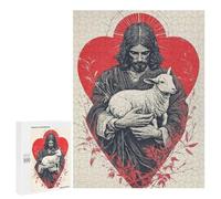 Jigsaw Puzzle 500 PCS Jesus Christ Holding Lamb Adult Puzzles Toy Wall Decor Birthday Present Deal As Gifts for The Whole Family 500 PCS