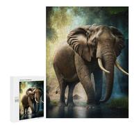 Jigsaw Puzzle 500 PCS Jungle Elephant Majesty Jigsaws for Adults Anti-Stress Toys Staycation Kill Time Help The Brain Exercise 500 PCS
