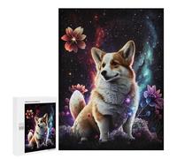 Jigsaw Puzzle 500 PCS Magical Corgi in Space Puzzles for Teenagerss Stress Reliever Educational Challenge Unique Birthday And Gifts 500 PCS