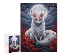 Jigsaw Puzzle 500 PCS Majestic-Kitsune-Under-Full-Moon Jigsaw Puzzles for Teenagerss Hand Speed Race Fun Activities at Home Challenging Game And Family Play 500 PCS