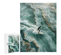 Jigsaw Puzzle 500 PCS Marbel Gold Gilded Surf Puzzles for Teenagerss Stress Reliever Educational Challenge Unique Birthday And Gifts 500 PCS