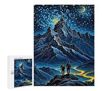 Jigsaw Puzzle 500 PCS Mountain Climber Starry Night Adult Puzzles Toy Wall Decor Birthday Present Deal As Gifts for The Whole Family 500 PCS