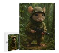Jigsaw Puzzle 500 PCS Mouse Soldier in Jungle Jigsaws for Adults Toy Wall Decor Pattern Assembly Deal As Gifts for The Whole Family 500 PCS