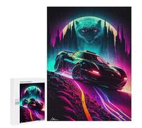Jigsaw Puzzle 500 PCS Neon Speed The Future Car Jigsaws for Adults Toy Wall Decor Difficult Hard Unique Gifts for Birthday And Christmas 500 PCS