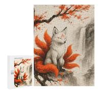 Jigsaw Puzzle 500 PCS Nine-tailed Fox by Waterfall Jigsaws for Adults Puzzle Birthday Present Difficult And Challenge Challenging Game Gifts 500 PCS