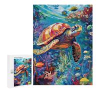 Jigsaw Puzzle 500 PCS Ocean Life Turtle Paradise Jigsaws for Adults Toy Wall Decor Difficult Hard Unique Gifts for Birthday And Christmas 500 PCS