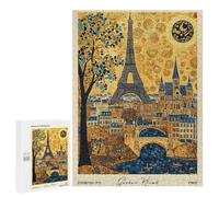 Jigsaw Puzzle 500 PCS Paris France Travel Klimt Puzzles for Teenagerss Stress Reliever Educational Challenge Unique Birthday And Gifts 500 PCS