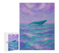 Jigsaw Puzzle 500 PCS Pastel Whale Dream - Soft Ocean Fantasy Art Jigsaws for Adults Toy Wall Decor Pattern Assembly Deal As Gifts for The Whole Family 500 PCS
