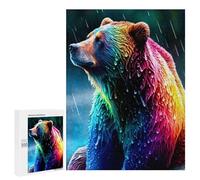 Jigsaw Puzzle 500 PCS Rainbow Bear in The Rain Jigsaws for Adults Toy Wall Decor Difficult Hard Unique Gifts for Birthday And Christmas 500 PCS