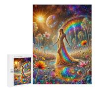 Jigsaw Puzzle 500 PCS Rainbow Cosmic Garden Jigsaw Puzzles for Teenagerss Hand Speed Race Fun Activities at Home Challenging Game And Family Play 500 PCS