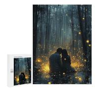 Jigsaw Puzzle 500 PCS Romantic Couple in Magic Forest with Glowing Fireflies Jigsaws for Adults Toy Wall Decor Pattern Assembly Deal As Gifts for The Whole Family 500 PCS