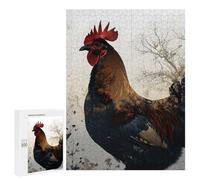 Jigsaw Puzzle 500 PCS Rooster Double Exposure Jigsaws for Adults Toy Wall Decor Difficult Hard Unique Gifts for Birthday And Christmas 500 PCS