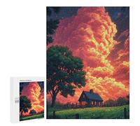 Jigsaw Puzzle 500 PCS Rustic Cabin Under Dramatic Sky Adult Jigsaw Puzzles Enhance Memory Parent-child Interaction Brainteaser Family Games 500 PCS