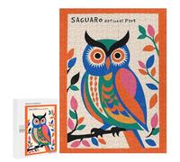 Jigsaw Puzzle 500 PCS Saguaro National Park Owl Jigsaw Puzzles for Teenagerss Hand Speed Race Fun Activities at Home Challenging Game And Family Play 500 PCS