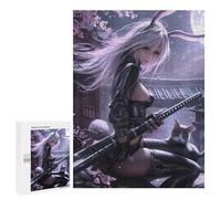 Jigsaw Puzzle 500 PCS Samurai Cat Warrior in Leather Adult Jigsaw Puzzles Enhance Memory Parent-child Interaction Brainteaser Family Games 500 PCS