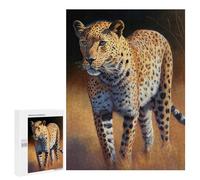 Jigsaw Puzzle 500 PCS Savanna Leopard Oil Paint Jigsaws for Adults Toy Wall Decor Pattern Assembly Deal As Gifts for The Whole Family 500 PCS