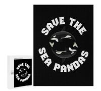 Jigsaw Puzzle 500 PCS Save The Sea Pandas Orcas Jigsaws for Adults Toy Wall Decor Pattern Assembly Deal As Gifts for The Whole Family 500 PCS