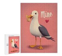 Jigsaw Puzzle 500 PCS Seagull with Cookie And Mine Text Jigsaws for Adults Toy Wall Decor Pattern Assembly Deal As Gifts for The Whole Family 500 PCS