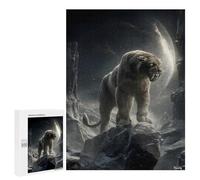Jigsaw Puzzle 500 PCS Silent Sentinel of The Moonlit Peaks - Ethereal Wilderness Guardian Jigsaws for Adults Toy Wall Decor Pattern Assembly Deal As Gifts for The Whole Family 500 PCS