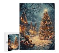 Jigsaw Puzzle 500 PCS Snowy Christmas Eve Adult Puzzles Toy Wall Decor Birthday Present Deal As Gifts for The Whole Family 500 PCS