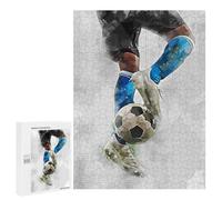 Jigsaw Puzzle 500 PCS Soccer Player Kicking Jigsaws for Adults Toy Wall Decor Pattern Assembly Deal As Gifts for The Whole Family 500 PCS