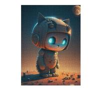 Jigsaw Puzzle 500 PCS Space Cat Astronaut Adventure Jigsaw for Adults Toy Wall Decor Staycation Kill Time Unique Birthday And Gifts 500 PCS