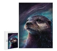 Jigsaw Puzzle 500 PCS Space Otter Portrait -3 Jigsaws for Adults Puzzle Birthday Present Difficult And Challenge Challenging Game Gifts 500 PCS
