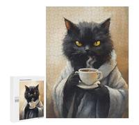 Jigsaw Puzzle 500 PCS Steaming Hot Coffee Cat Adult Jigsaw Puzzles Enhance Memory Parent-child Interaction Brainteaser Family Games 500 PCS