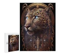 Jigsaw Puzzle 500 PCS Steampunk Leopard Portrait-6 Jigsaws for Adults Toy Wall Decor Difficult Hard Unique Gifts for Birthday And Christmas 500 PCS