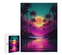 Jigsaw Puzzle 500 PCS Synthwave Abstract Vibes Adult Puzzles Toy Wall Decor Birthday Present Deal As Gifts for The Whole Family 500 PCS