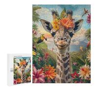 Jigsaw Puzzle 500 PCS Tropical Giraffe Adventure Jigsaw Puzzles for Teenagerss Hand Speed Race Fun Activities at Home Challenging Game And Family Play 500 PCS