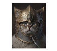 Jigsaw Puzzle 500 PCS Viking Cat Jigsaw for Adults Toy Wall Decor Staycation Kill Time Unique Birthday And Gifts 500 PCS