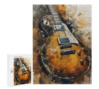 Jigsaw Puzzle 500 PCS Watercolor Rock Guitar Jigsaws for Adults Toy Wall Decor Pattern Assembly Deal As Gifts for The Whole Family 500 PCS