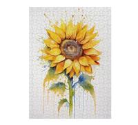 Jigsaw Puzzle 500 PCS Watercolour Sunflower Jigsaw for Adults Toy Wall Decor Staycation Kill Time Unique Birthday And Gifts 500 PCS
