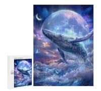 Jigsaw Puzzle 500 PCS Whale Dream Clouds Moon Adult Jigsaw Puzzles Enhance Memory Parent-child Interaction Brainteaser Family Games 500 PCS