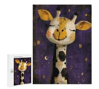 Jigsaw Puzzle 500 PCS Whimsical Giraffe Artwork Jigsaws for Adults Toy Wall Decor Pattern Assembly Deal As Gifts for The Whole Family 500 PCS