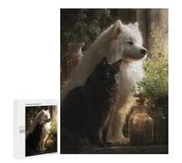 Jigsaw Puzzle 500 PCS Whispering Cats & Wolves -1 Adult Jigsaw Puzzles Enhance Memory Parent-child Interaction Brainteaser Family Games 500 PCS