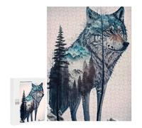 Jigsaw Puzzle 500 PCS Wolf And The Winter Forest Jigsaws for Adults Toy Wall Decor Pattern Assembly Deal As Gifts for The Whole Family 500 PCS