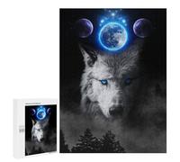 Jigsaw Puzzle 500 PCS Wolf Moon Mystic Jigsaws for Adults Anti-Stress Toys Staycation Kill Time Help The Brain Exercise 500 PCS
