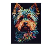 Jigsaw Puzzle 500 PCS Yorkshier Terrier Abstract Jigsaw for Adults Toy Wall Decor Staycation Kill Time Unique Birthday And Gifts 500 PCS